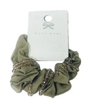 Резинка д/волос органза, бусины 7см 1шт ED25525